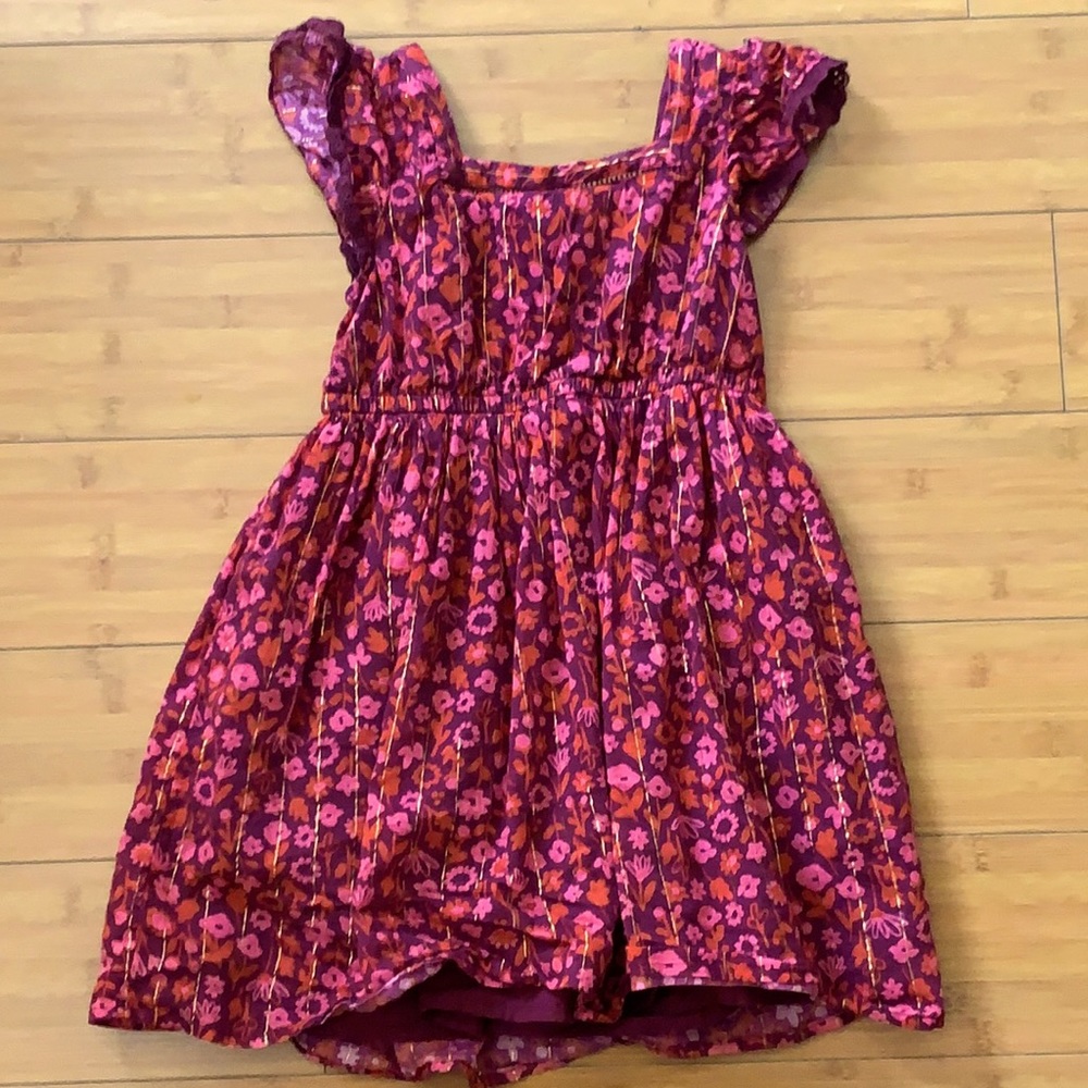 Girls red floral dress